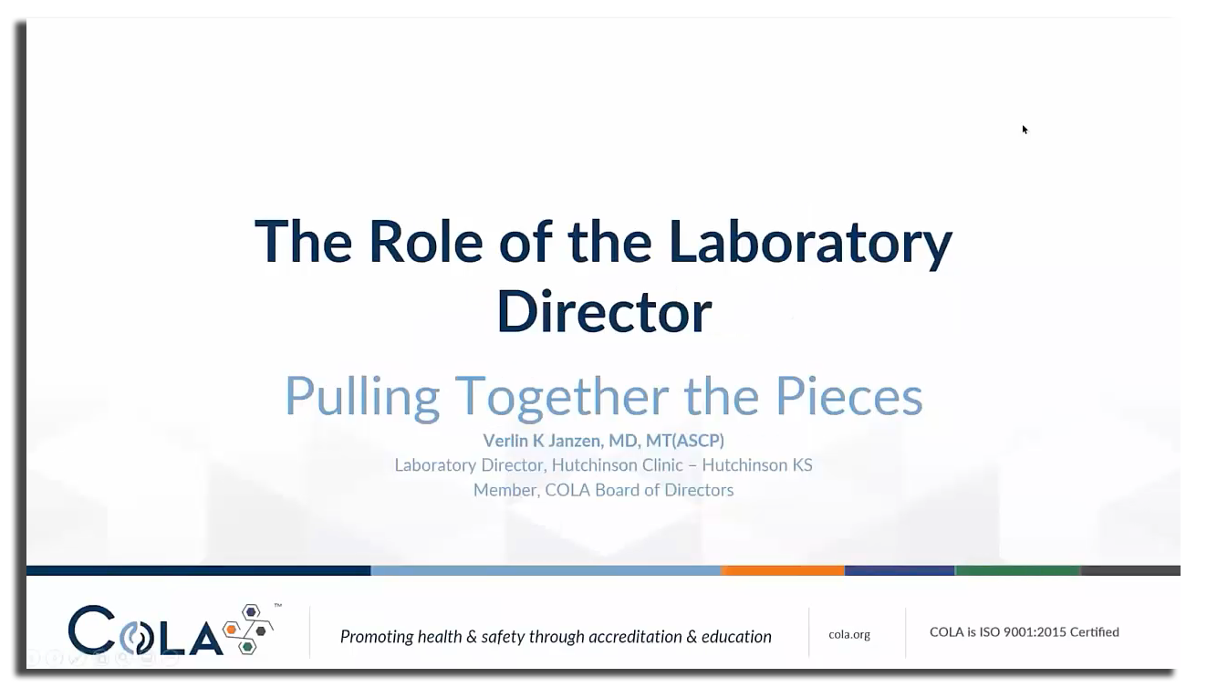 Pulling together the pieces, the role of the clinical laboratory director
